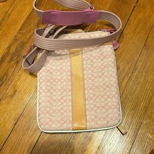 Vintage Coach Mini Crossbody Signature Jacquard pink